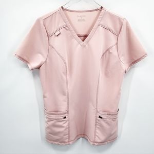 Jaanuu Multipocket Medical Pink Scrubs Top